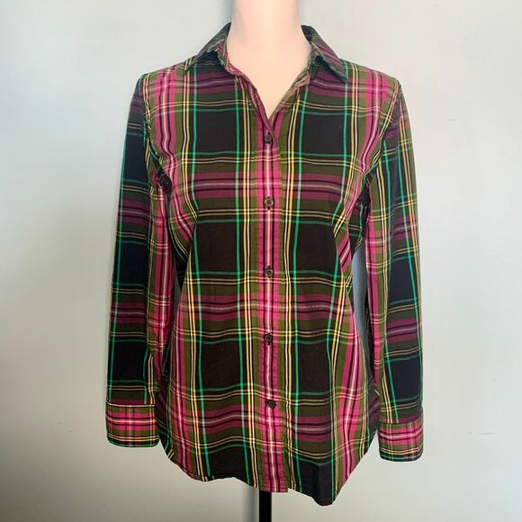 J. Crew Slim-fit Button Down Shirt in Pink Stewart Tartan Size 4 - Picture 2 of 9